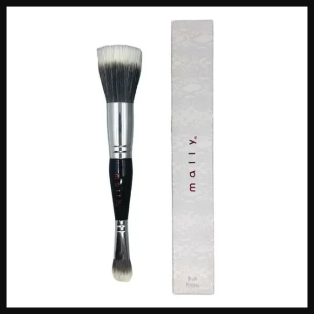 Mally Beauty Double-Ended Face & Eye Full Size Make-Up Brush NIB